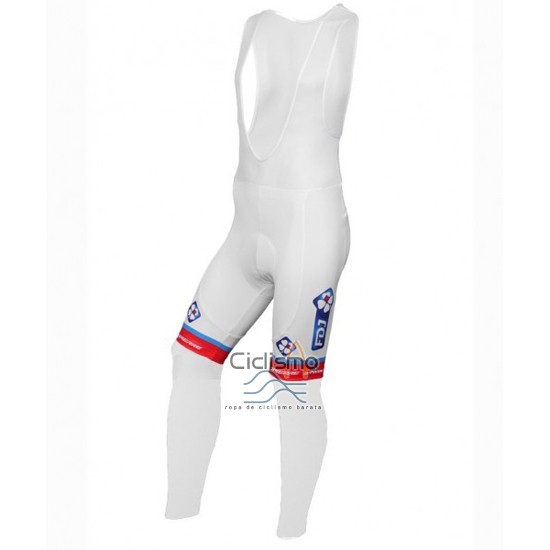 Fdj Ropa Ciclismo Culotte Largo 2016 Mangas Largas Blanco y Azul